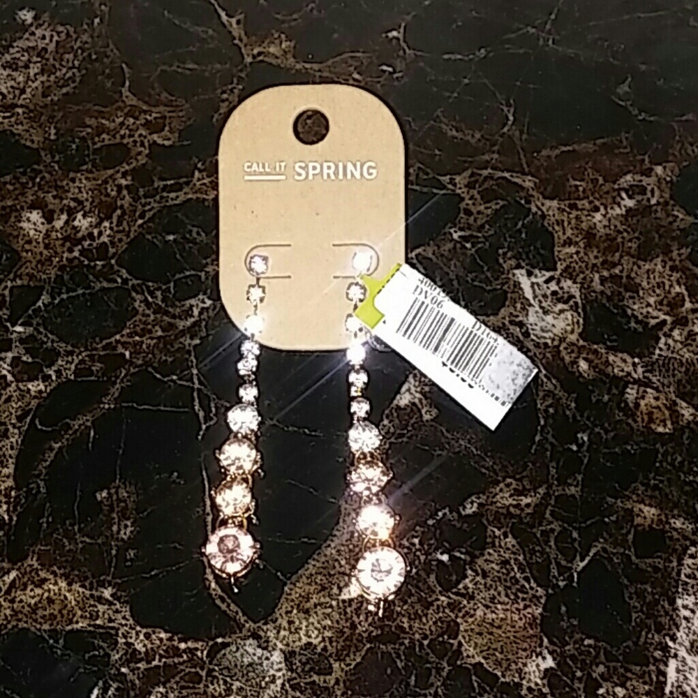 Call it Spring Dangling Rhinestone Earrings